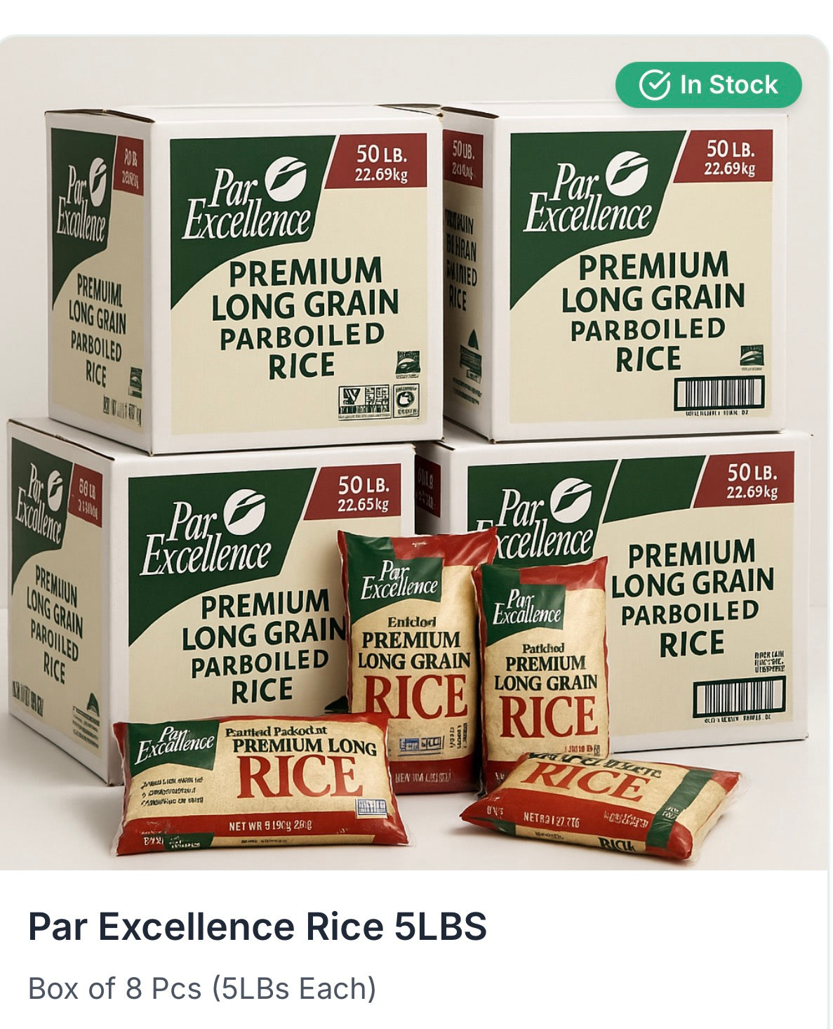 PAR EXCELLENCE Premium Long grain Parboil  RICE 5lbs