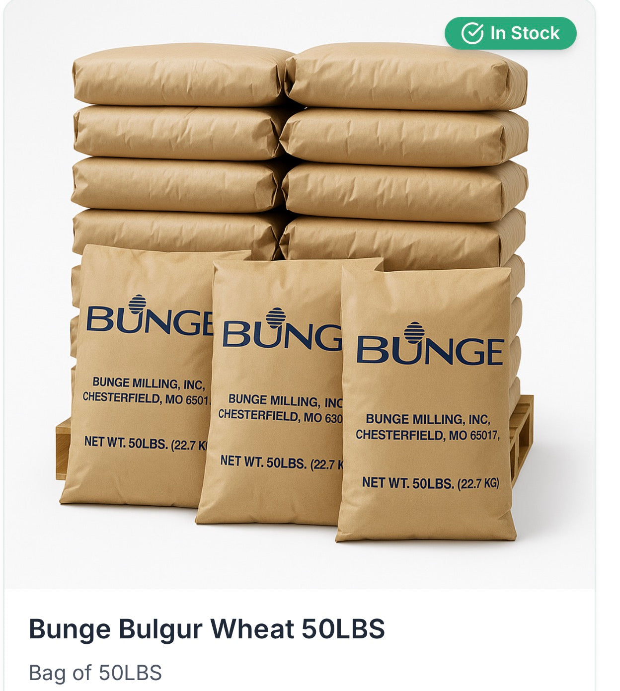 BULGUR WHEAT COARSE 50LBS