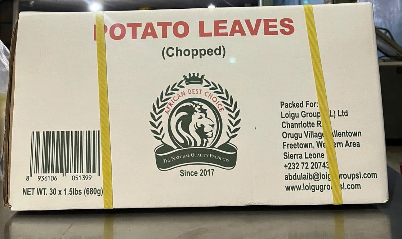 POTATO LEAVES  3lbs (CHOPPED)