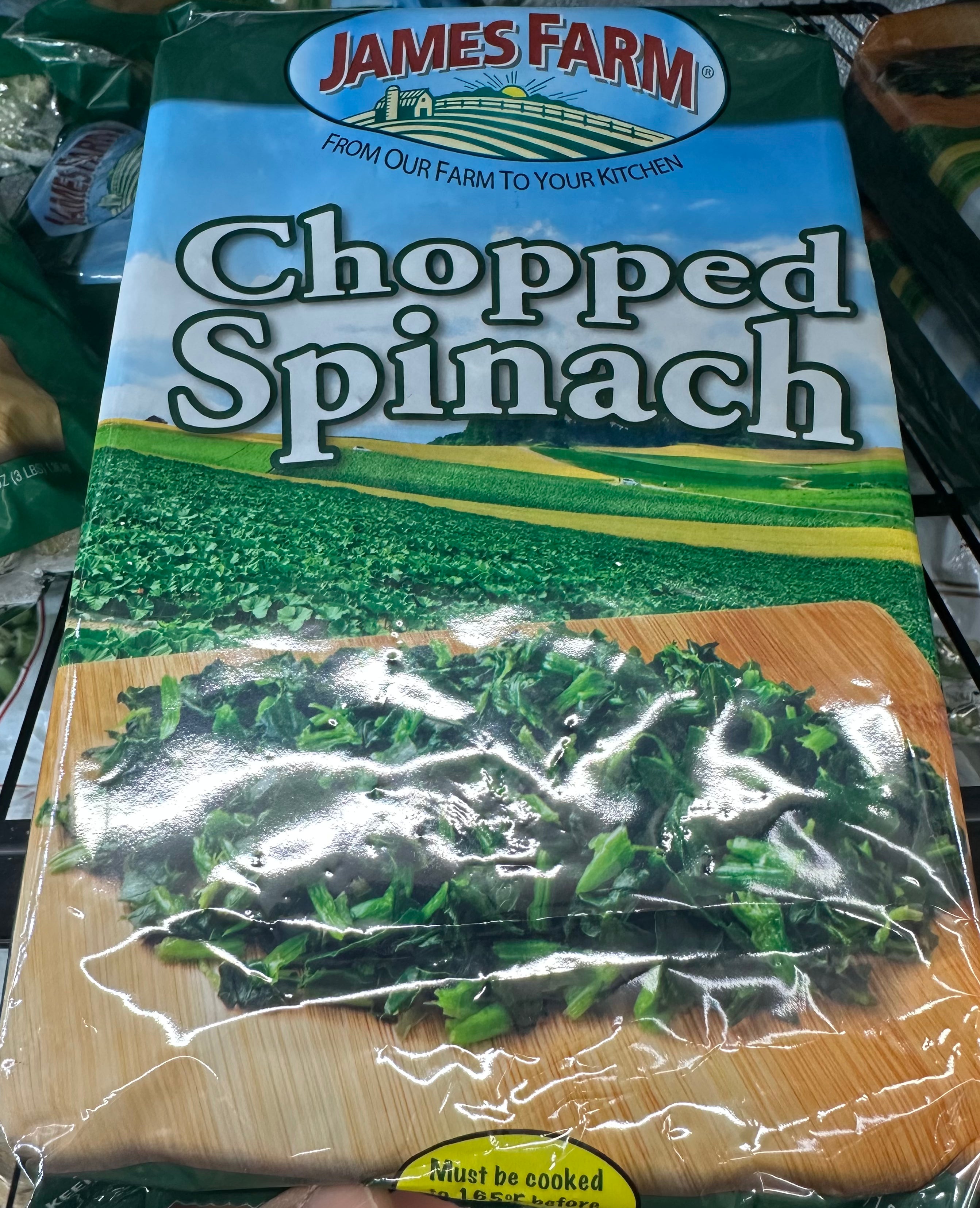 JAMES FARM CHOPPED SPINACH 3lbs