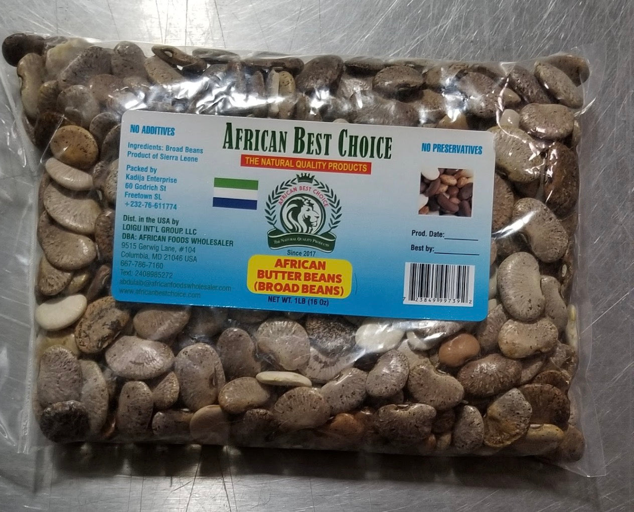 AFRICA BUTTER BEANS (BROAD BEANS) 1lb/16oz (RAW)
