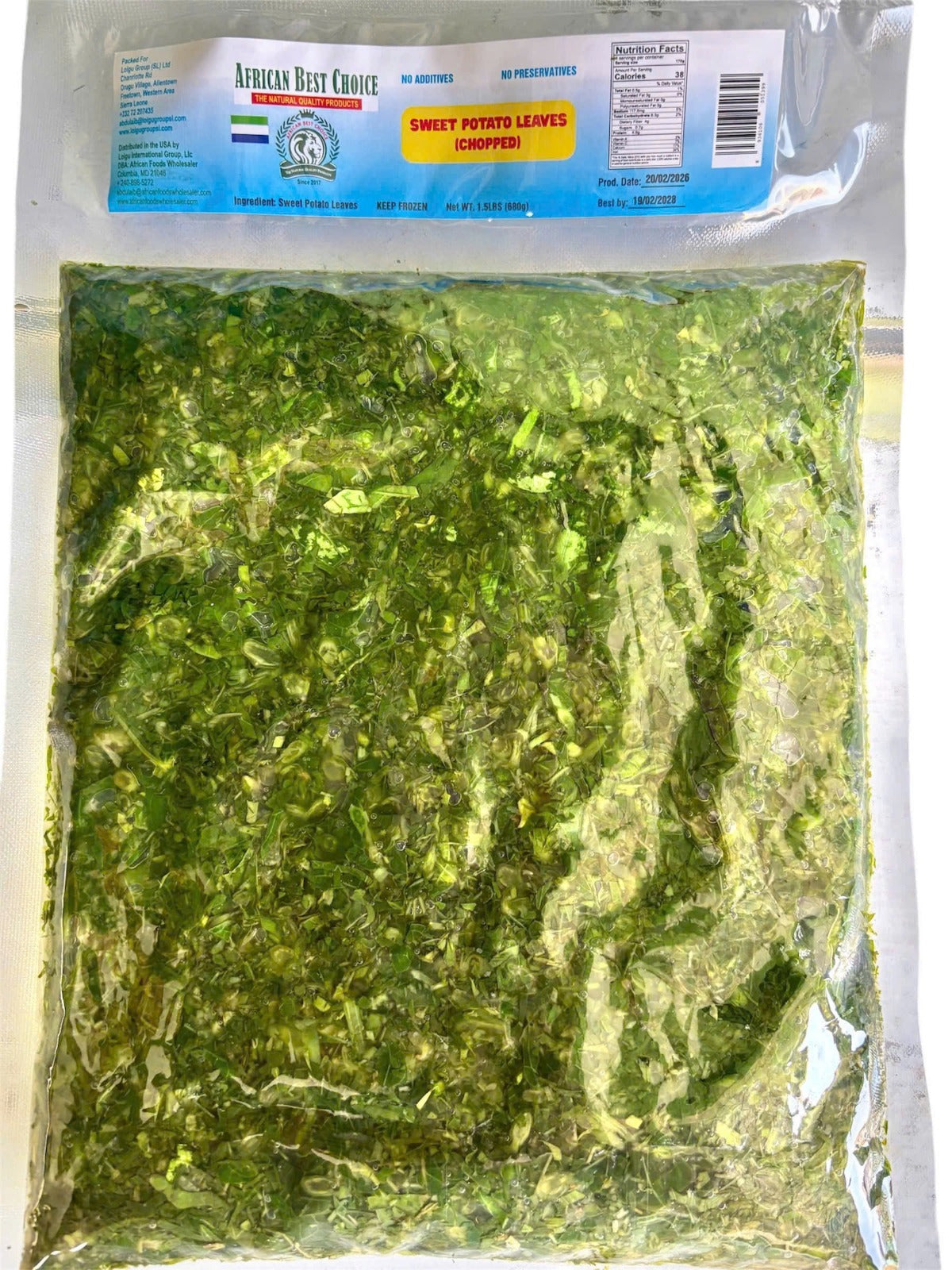 POTATO LEAVES 1.5lbs (CHOPPED)