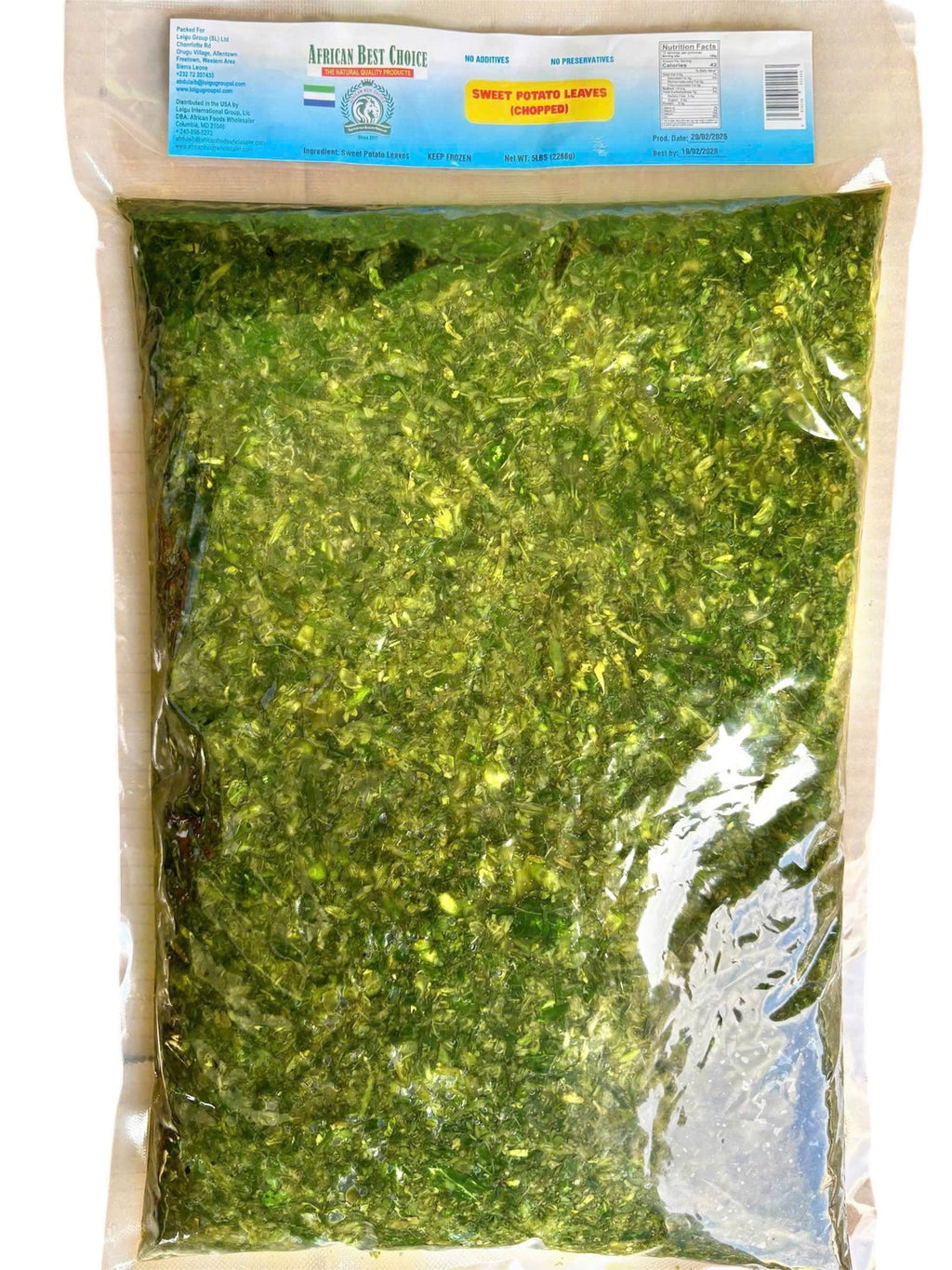 POTATO LEAVES 5lbs (CHOPPED)